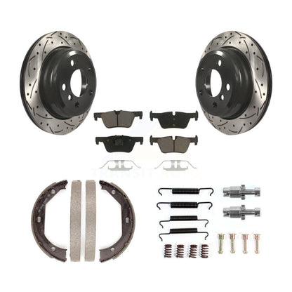 Disque arrière, Rotors percés et fendus, plaquettes en céramique, Kit de quincaillerie pour chaussures de stationnement pour