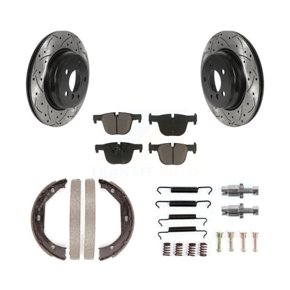 Disque arrière, Rotors percés et fendus, plaquettes en céramique, Kit de quincaillerie pour chaussures de stationnement pour