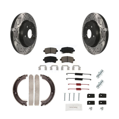 Disque arrière, Rotors percés et fendus, plaquettes en céramique, Kit de quincaillerie pour chaussures de stationnement pour