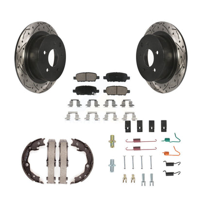 Disque arrière, Rotors percés et fendus, plaquettes en céramique, Kit de quincaillerie pour chaussures de stationnement pour