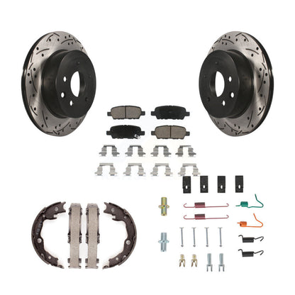 Disque arrière, Rotors percés et fendus, plaquettes en céramique, Kit de quincaillerie pour chaussures de stationnement pour