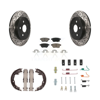 Disque arrière, Rotors percés et fendus, plaquettes en céramique, Kit de quincaillerie pour chaussures de stationnement pour