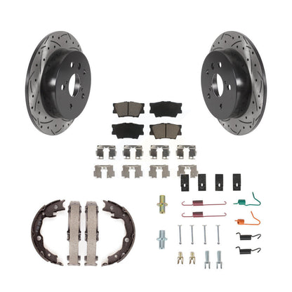 Disque arrière, Rotors percés et fendus, plaquettes en céramique, Kit de quincaillerie pour chaussures de stationnement pour