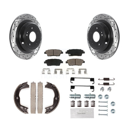 Disque arrière, Rotors percés et fendus, plaquettes en céramique, Kit de quincaillerie pour chaussures de stationnement pour