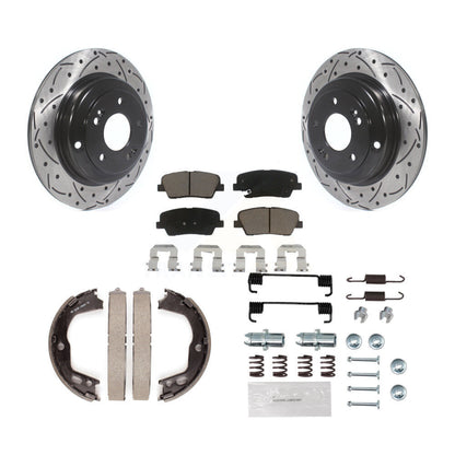 Disque arrière, Rotors percés et fendus, plaquettes en céramique, Kit de quincaillerie pour chaussures de stationnement pour