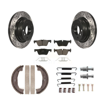 Disque arrière, Rotors percés et fendus, plaquettes en céramique, Kit de quincaillerie pour chaussures de stationnement pour