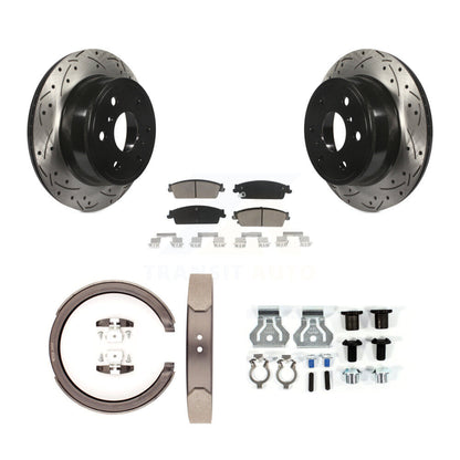 Disque arrière, Rotors percés et fendus, plaquettes en céramique, Kit de quincaillerie pour chaussures de stationnement pour
