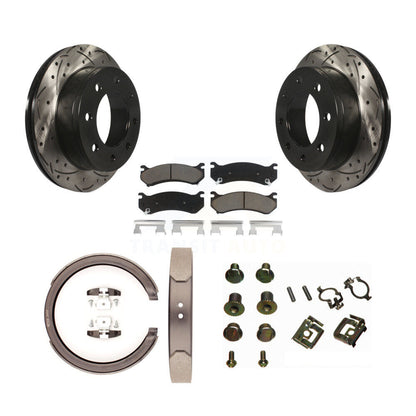 Disque arrière, Rotors percés et fendus, plaquettes en céramique, Kit de quincaillerie pour chaussures de stationnement pour