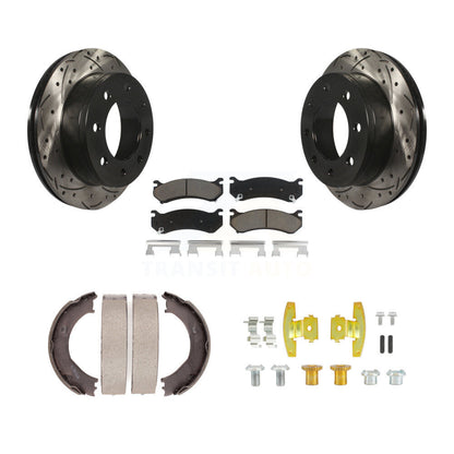 Disque arrière, Rotors percés et fendus, plaquettes en céramique, Kit de quincaillerie pour chaussures de stationnement pour