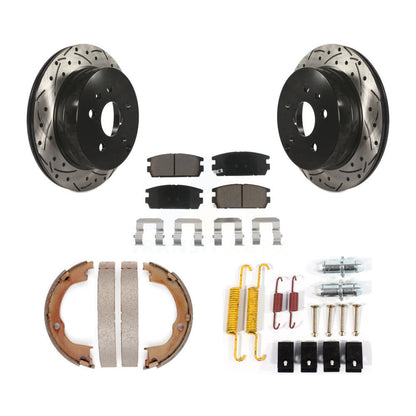 Disque arrière, Rotors percés et fendus, plaquettes en céramique, Kit de quincaillerie pour chaussures de stationnement pour