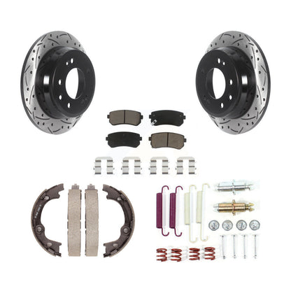 Disque arrière, Rotors percés et fendus, plaquettes en céramique, Kit de quincaillerie pour chaussures de stationnement pour
