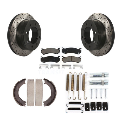Disque arrière, Rotors percés et fendus, plaquettes en céramique, Kit de quincaillerie pour chaussures de stationnement pour
