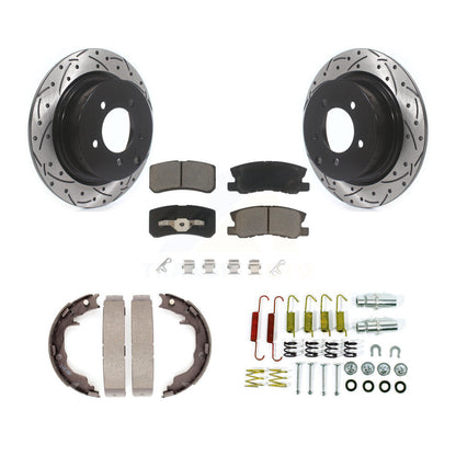 Disque arrière, Rotors percés et fendus, plaquettes en céramique, Kit de quincaillerie pour chaussures de stationnement pour