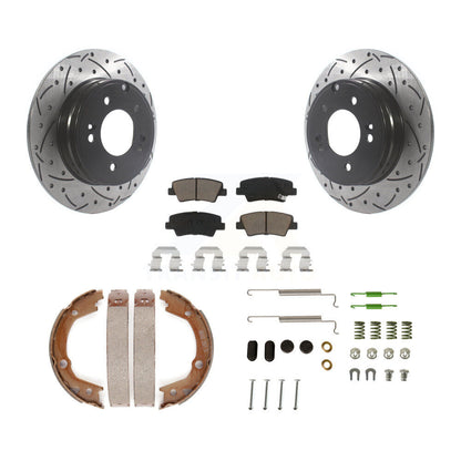 Disque arrière, Rotors percés et fendus, plaquettes en céramique, Kit de quincaillerie pour chaussures de stationnement pour