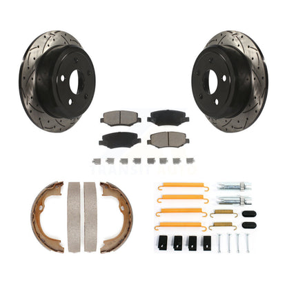 Disque arrière, Rotors percés et fendus, plaquettes en céramique, Kit de quincaillerie pour chaussures de stationnement pour