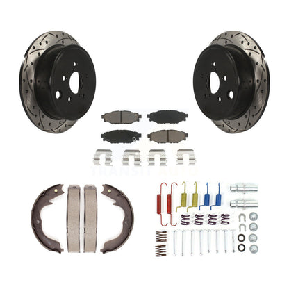 Disque arrière, Rotors percés et fendus, plaquettes en céramique, Kit de quincaillerie pour chaussures de stationnement pour