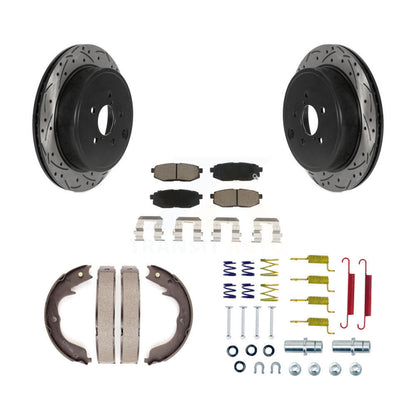 Disque arrière, Rotors percés et fendus, plaquettes en céramique, Kit de quincaillerie pour chaussures de stationnement pour