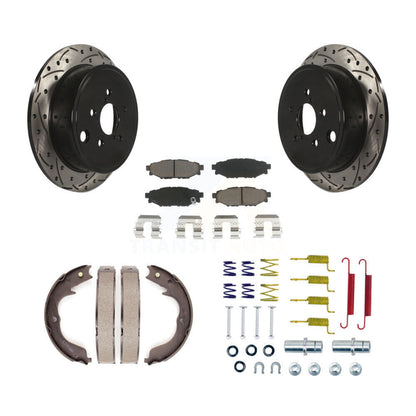 Disque arrière, Rotors percés et fendus, plaquettes en céramique, Kit de quincaillerie pour chaussures de stationnement pour