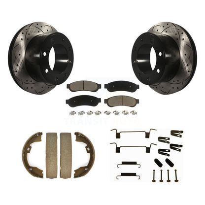 Disque arrière, Rotors percés et fendus, plaquettes en céramique, Kit de quincaillerie pour chaussures de stationnement pour