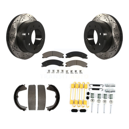 Disque arrière, Rotors percés et fendus, plaquettes en céramique, Kit de quincaillerie pour chaussures de stationnement pour