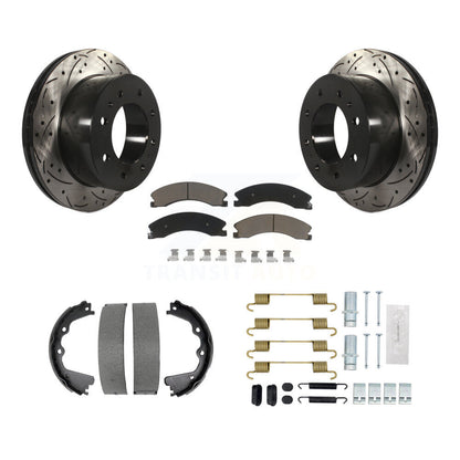 Disque arrière, Rotors percés et fendus, plaquettes en céramique, Kit de quincaillerie pour chaussures de stationnement pour
