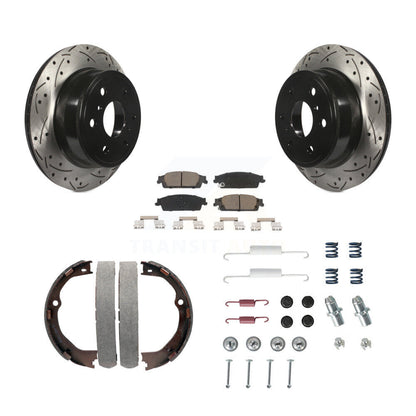 Disque arrière, Rotors percés et fendus, plaquettes en céramique, Kit de quincaillerie pour chaussures de stationnement pour