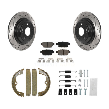 Disque arrière, Rotors percés et fendus, plaquettes en céramique, Kit de quincaillerie pour chaussures de stationnement pour