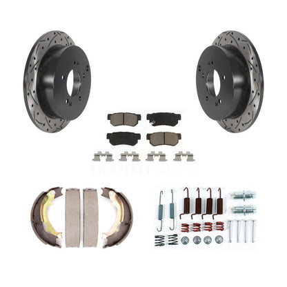 Disque arrière, Rotors percés et fendus, plaquettes en céramique, Kit de quincaillerie pour chaussures de stationnement pour