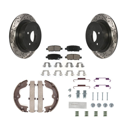 Disque arrière, Rotors percés et fendus, plaquettes en céramique, Kit de quincaillerie pour chaussures de stationnement pour
