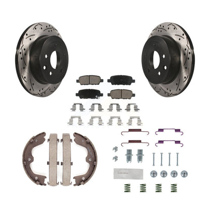 Disque arrière, Rotors percés et fendus, plaquettes en céramique, Kit de quincaillerie pour chaussures de stationnement pour