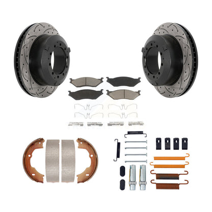Disque arrière, Rotors percés et fendus, plaquettes en céramique, Kit de quincaillerie pour chaussures de stationnement pour