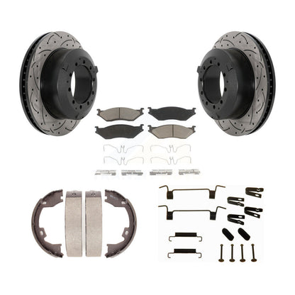 Disque arrière, Rotors percés et fendus, plaquettes en céramique, Kit de quincaillerie pour chaussures de stationnement pour