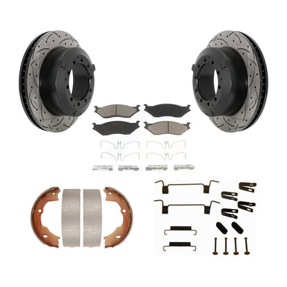 Disque arrière, Rotors percés et fendus, plaquettes en céramique, Kit de quincaillerie pour chaussures de stationnement pour