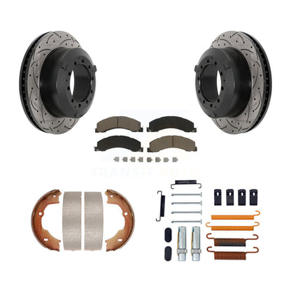 Disque arrière, Rotors percés et fendus, plaquettes en céramique, Kit de quincaillerie pour chaussures de stationnement pour