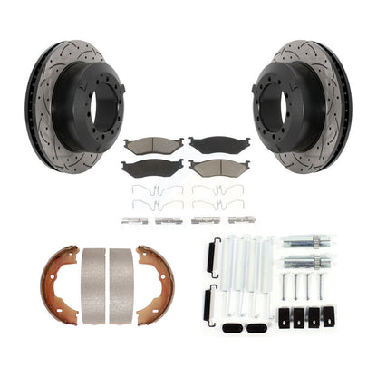 Disque arrière, Rotors percés et fendus, plaquettes en céramique, Kit de quincaillerie pour chaussures de stationnement pour