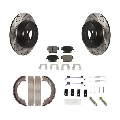 Disque arrière, Rotors percés et fendus, plaquettes en céramique, Kit de quincaillerie pour chaussures de stationnement pour