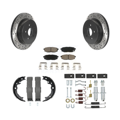Disque arrière, Rotors percés et fendus, plaquettes en céramique, Kit de quincaillerie pour chaussures de stationnement pour