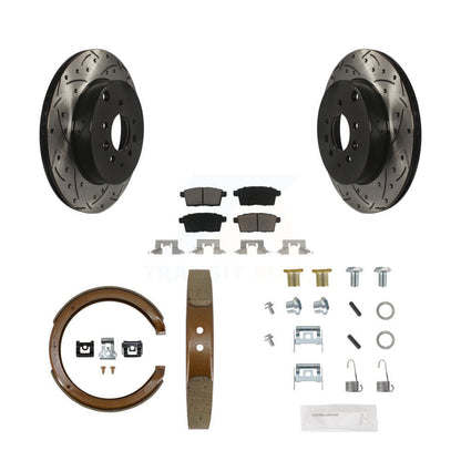 Disque arrière, Rotors percés et fendus, plaquettes en céramique, Kit de quincaillerie pour chaussures de stationnement pour