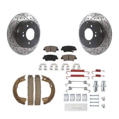 Disque arrière, Rotors percés et fendus, plaquettes en céramique, Kit de quincaillerie pour chaussures de stationnement pour