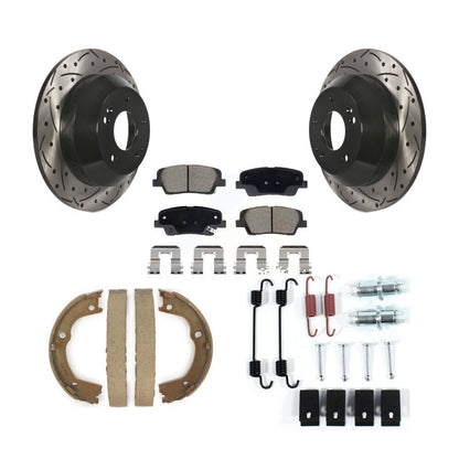 Disque arrière, Rotors percés et fendus, plaquettes en céramique, Kit de quincaillerie pour chaussures de stationnement pour