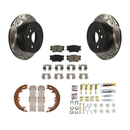 Disque arrière, Rotors percés et fendus, plaquettes en céramique, Kit de quincaillerie pour chaussures de stationnement pour