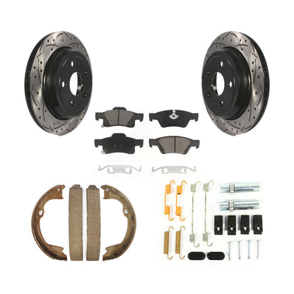 Disque arrière, Rotors percés et fendus, plaquettes en céramique, Kit de quincaillerie pour chaussures de stationnement pour