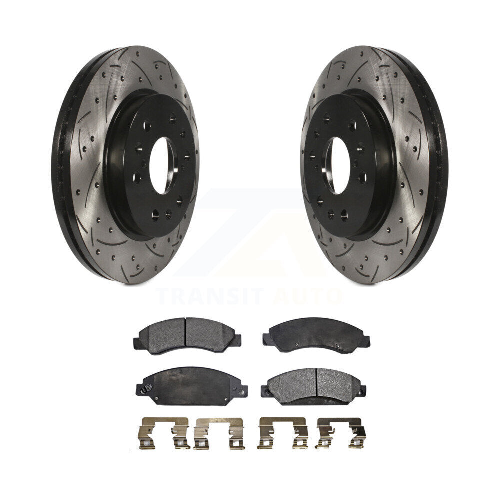 Kit de plaquettes semi-métalliques de Rotor de frein à fente avant percée pour Chevrolet Avalanche GM