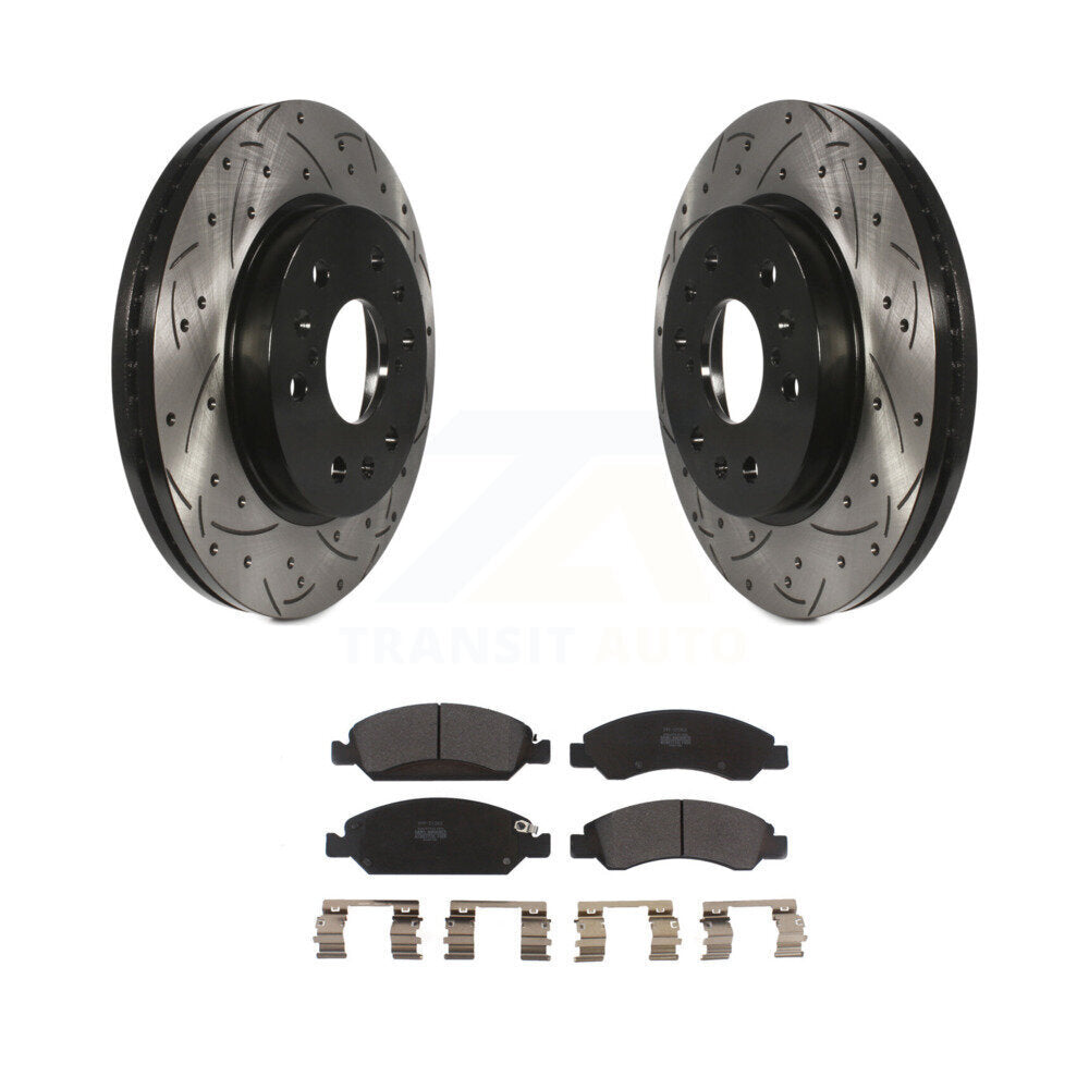 Kit de plaquettes semi-métalliques de Rotor de frein de fente de forage avant pour GMC Sierra 1500 Chevrole