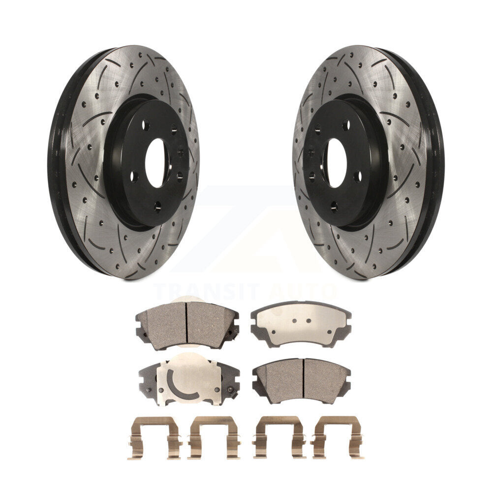 Kit de plaquettes semi-métalliques de Rotor de frein à disque de fente de forage avant pour Chevrolet Camaro GM