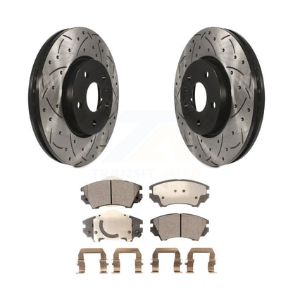 Kit de plaquettes semi-métalliques de Rotor de frein à disque de fente de forage avant pour Chevrolet Camaro GM
