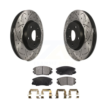 Rotor de frein à fente percée avant et Kit de plaquettes semi-métalliques pour Chevrolet Equinox GM
