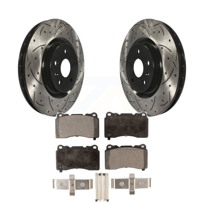 Rotors de frein à fente avant percés, Kit de plaquettes semi-métalliques pour Pontiac G8 Buick Rega