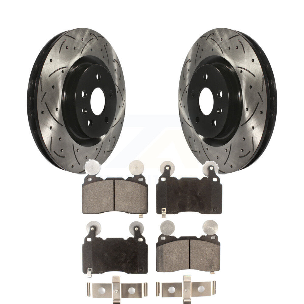 Kit de plaquettes semi-métalliques de Rotors de frein à disque de fente de forage avant pour Chevrolet Camaro S