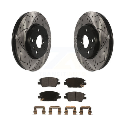 Kit de plaquettes semi-métalliques de Rotor de frein à fente avant percée pour Chevrolet Cruze Bolt E